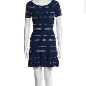 Navy Striped Knit Dress